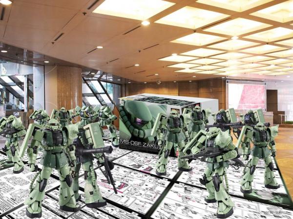 地下有蓋廣場會有多部 1.8 米高渣古 巨型高達 現身時代廣場